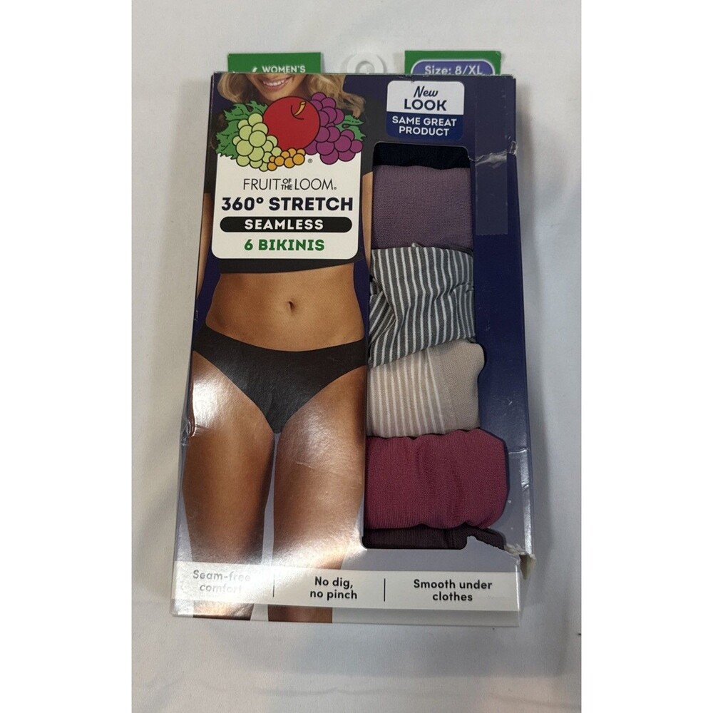 Fruit of the Loom Women's 6pk Seamless Bikini Underwear Multiple Colors (14-16)